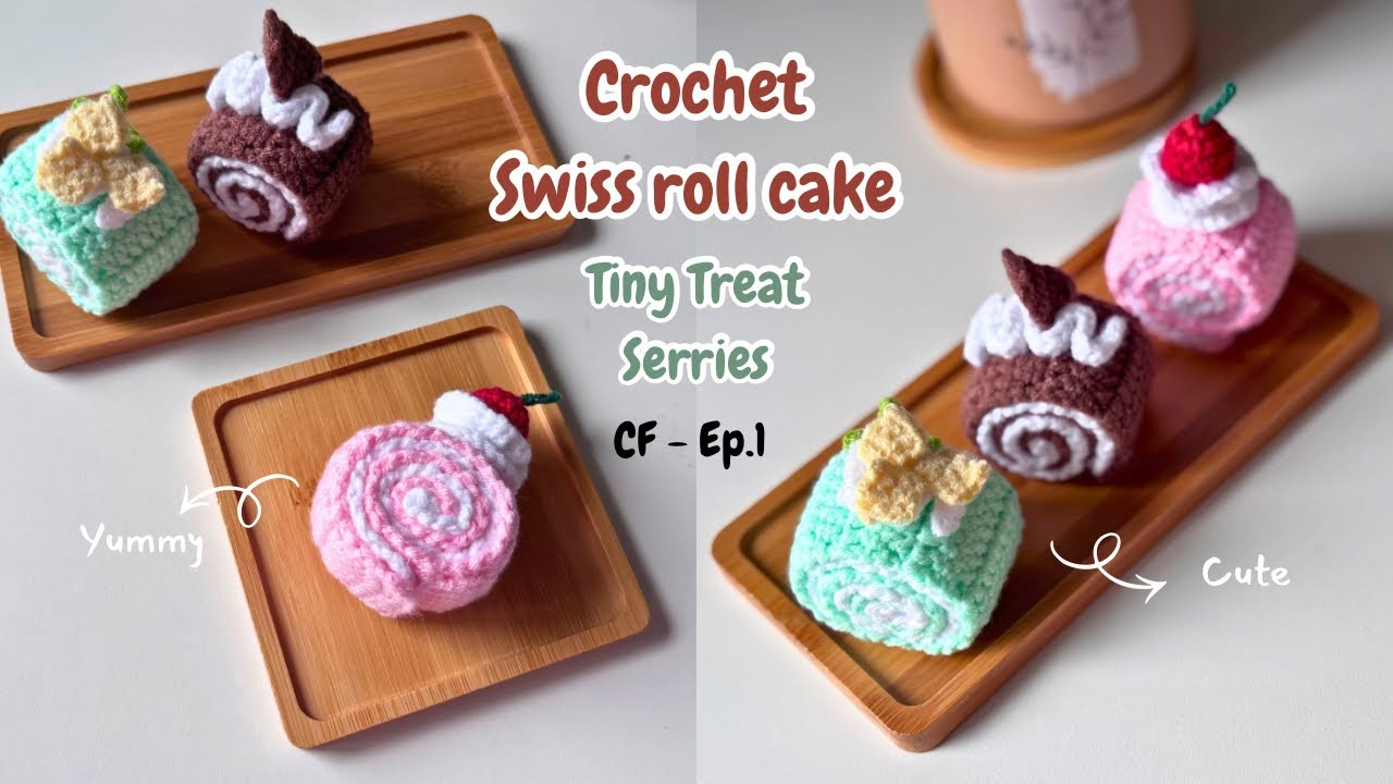 Crochet Swiss Roll Cake | Tiny Treats Series [Crochet Food - Ep.1]