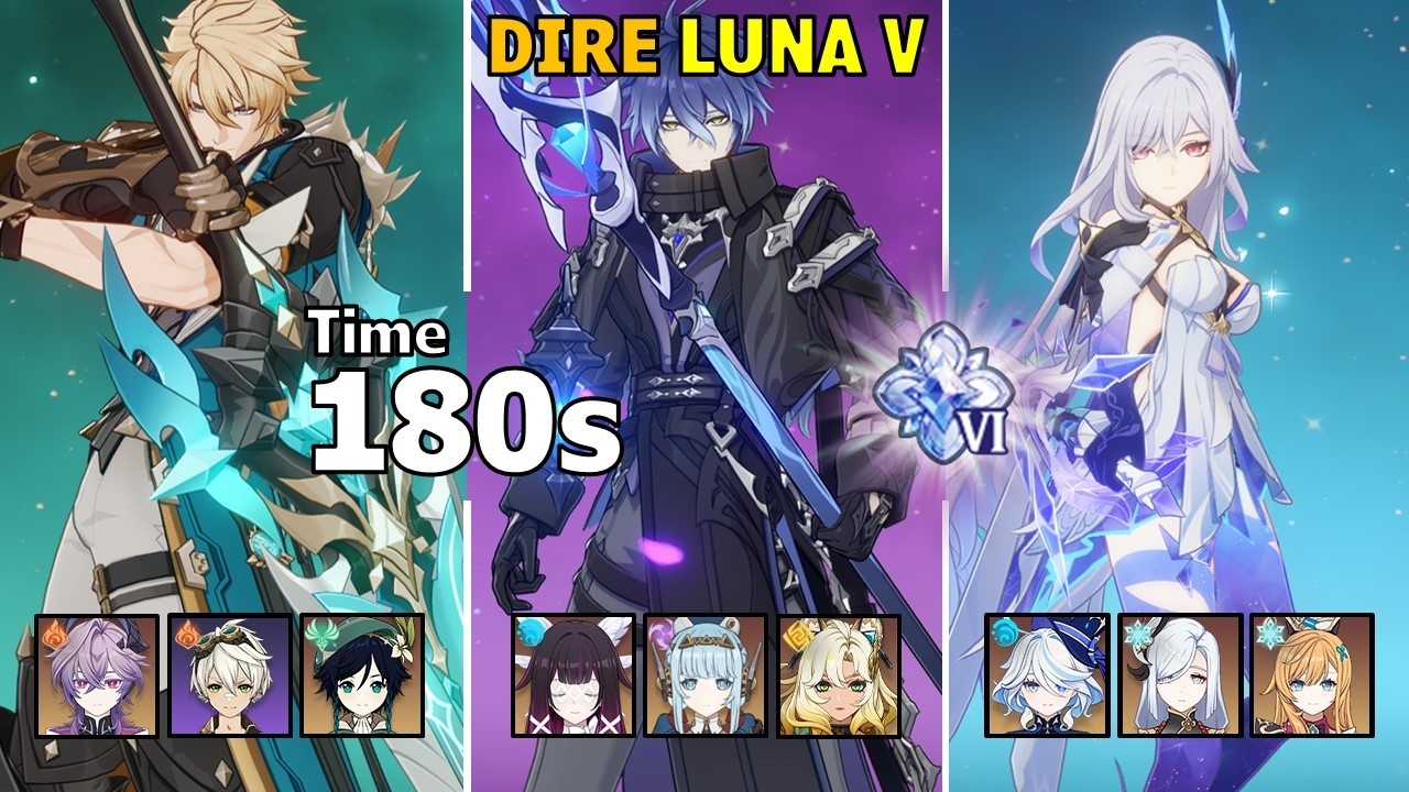 C2 Varka & C2 Flins & C2 Skirk - Dire Stygian Onslaught Luna V Genshin Impact