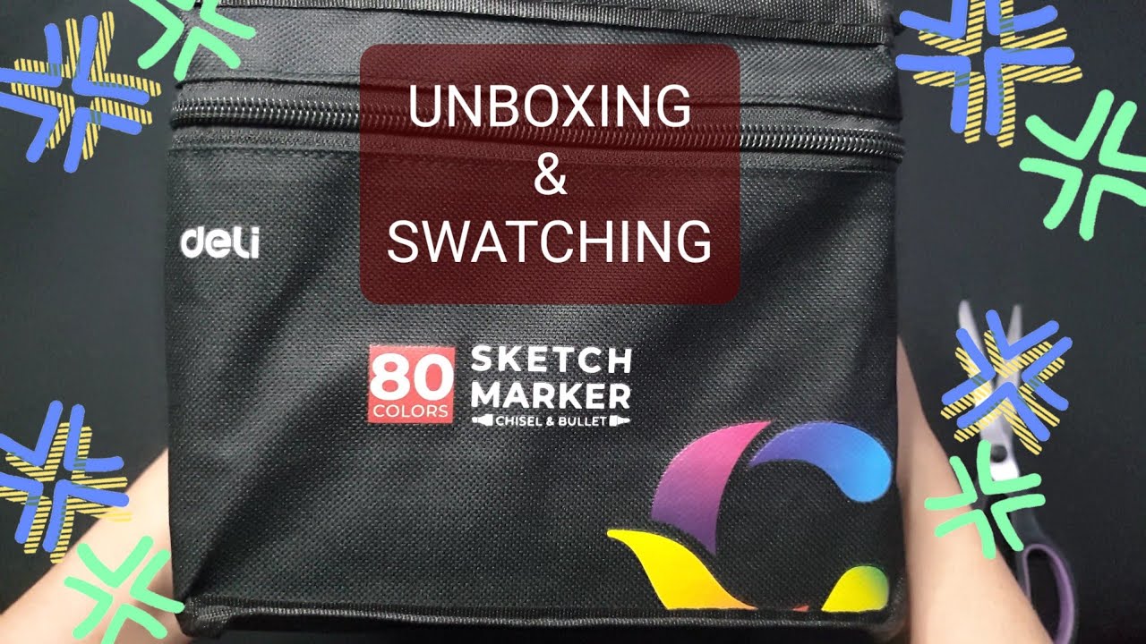 DELI Sketch Marker 80 Colors 🌈 Unboxing & Swatching ✨ 4K Video