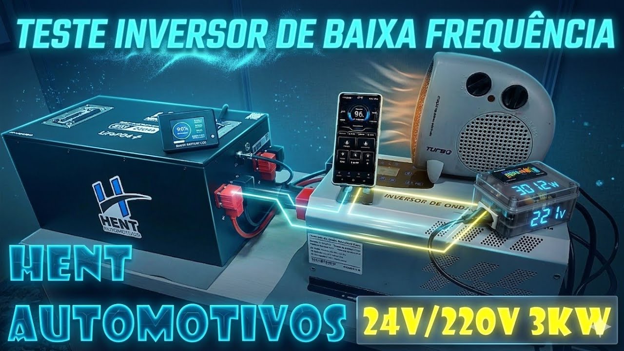TESTE INVERSOR DE BAIXA FREQUÊNCIA 24V/220V 3KW HENT AUTOMOTIVOS