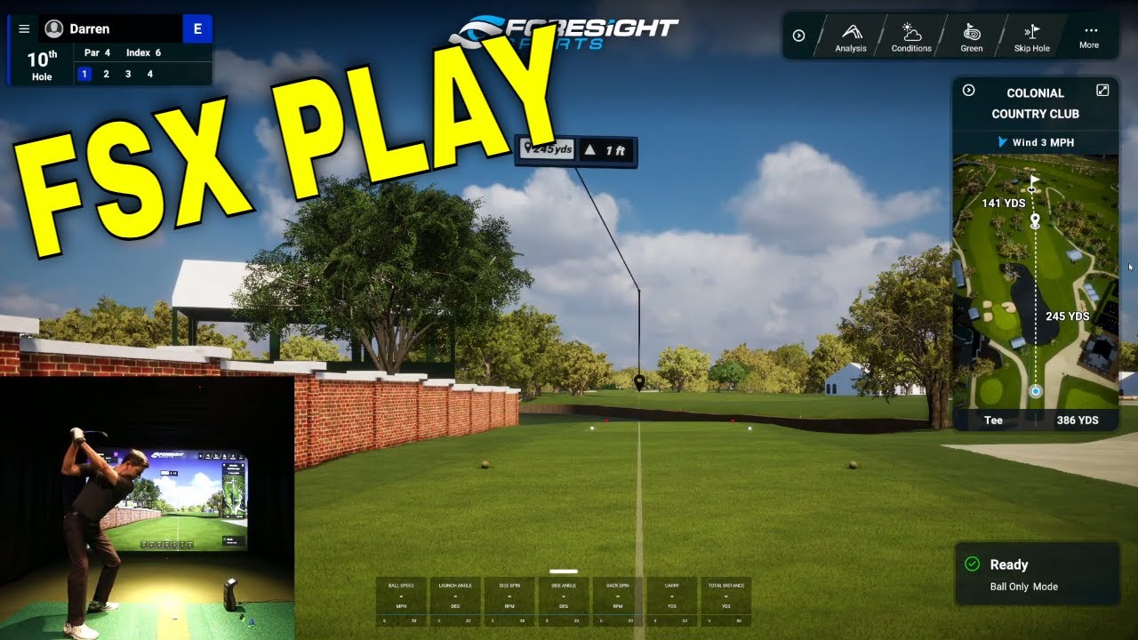 Foresight Sports FSX PLAY с монитором запуска GC3 — 9 лунок с Дарреном Хассом, PGA