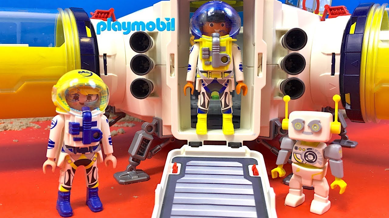 ESTACION DE MART PLAYMOBIL AVENTURAS EN EL ESPACIO - MITCHEL ATERRIZA CON LA CAPSULA DEL COHETE