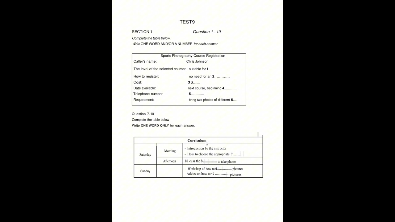 Vol 1 - test 9 - section 1