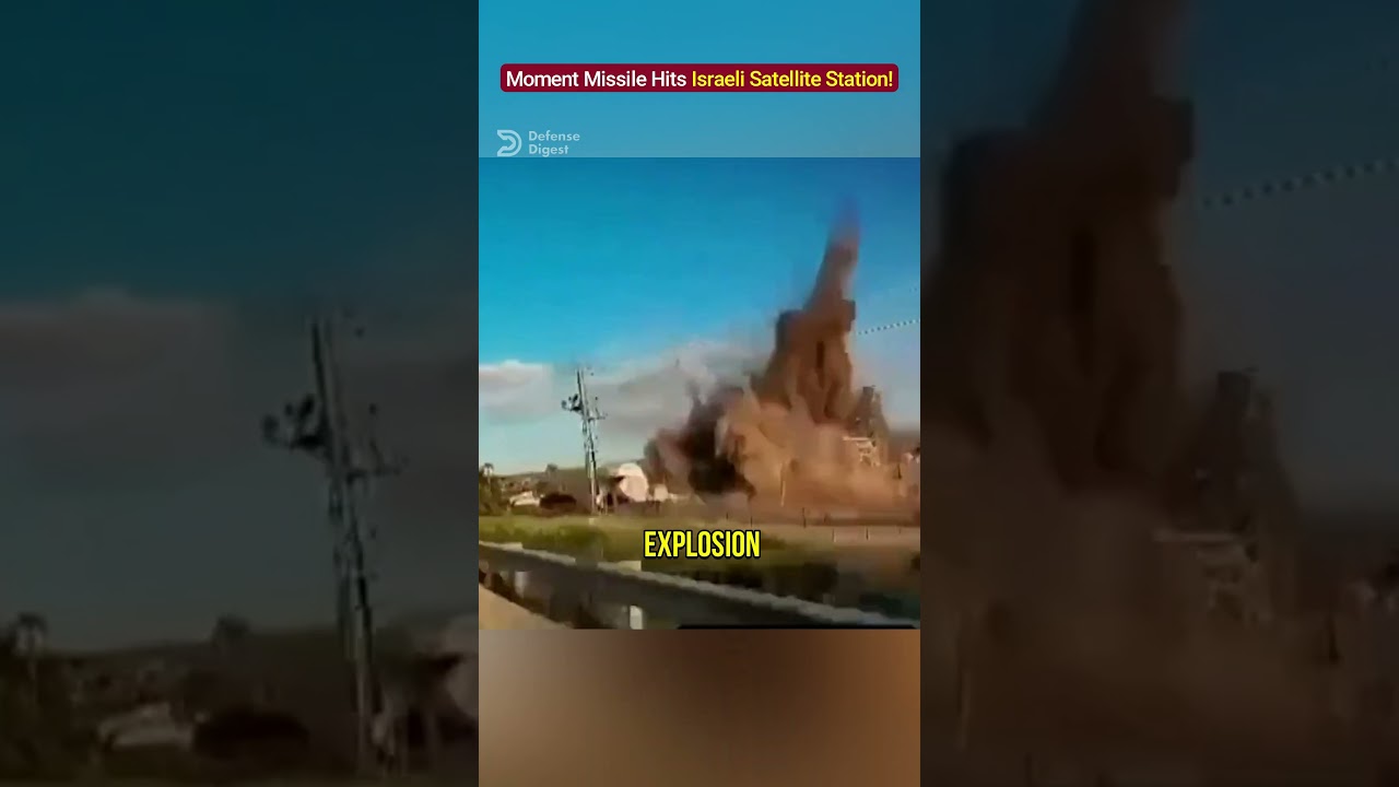 Момент попадания ракеты &laquo;Хезболлы&raquo; в израильскую спутниковую станцию!