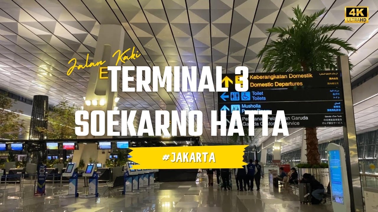 [4K] Explore Terminal 3 Soetta Tengah Malam | Jalan Kaki Diantara Keramaian || Tur Jalan Kaki