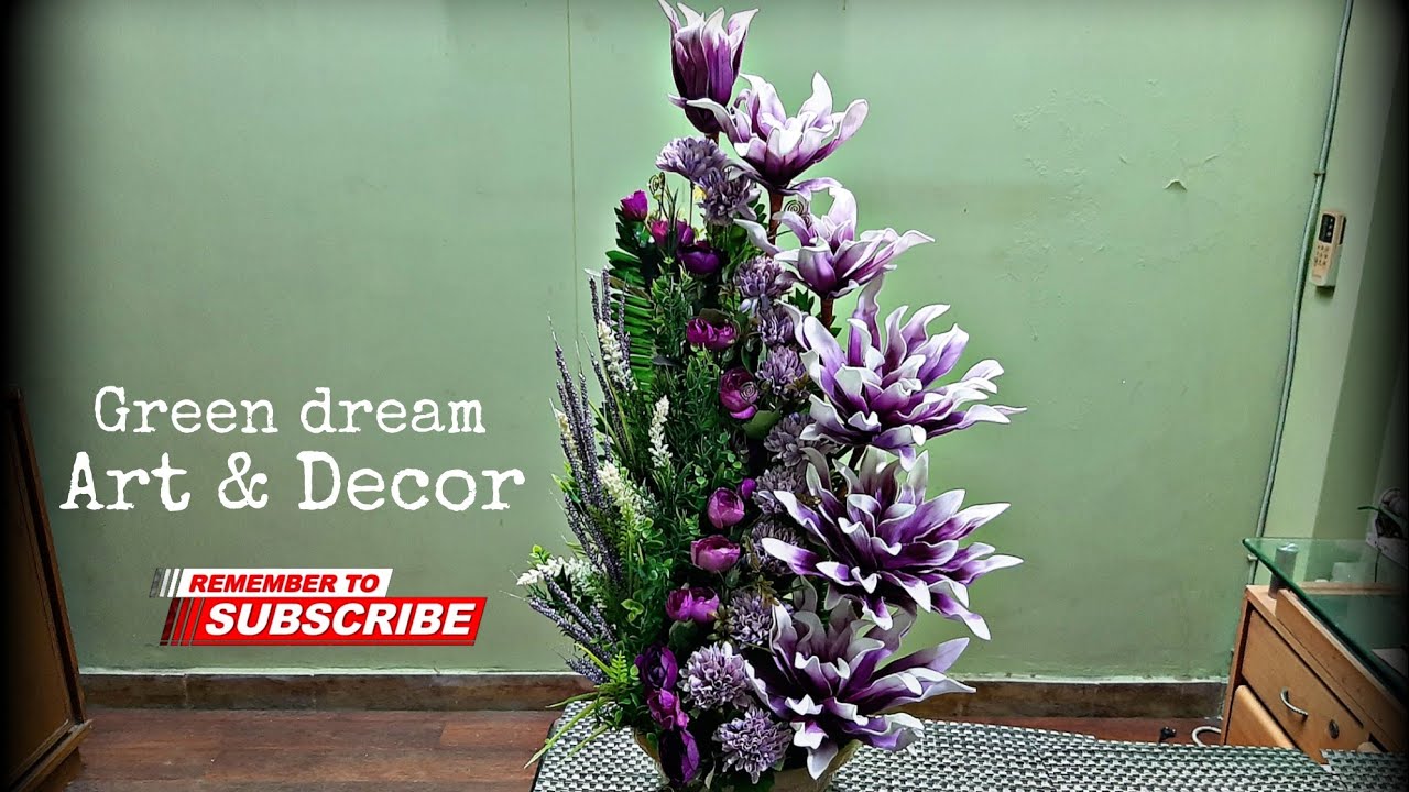 How to make flowers arrangements/artificial flowers arrangements ideas/Easy flower arrangements