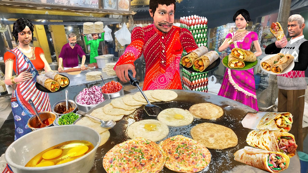 Kolkata Egg Rolls अंडा का रोल Bengali Famous Street Food Comedy Hindi Kahani Moral Stories