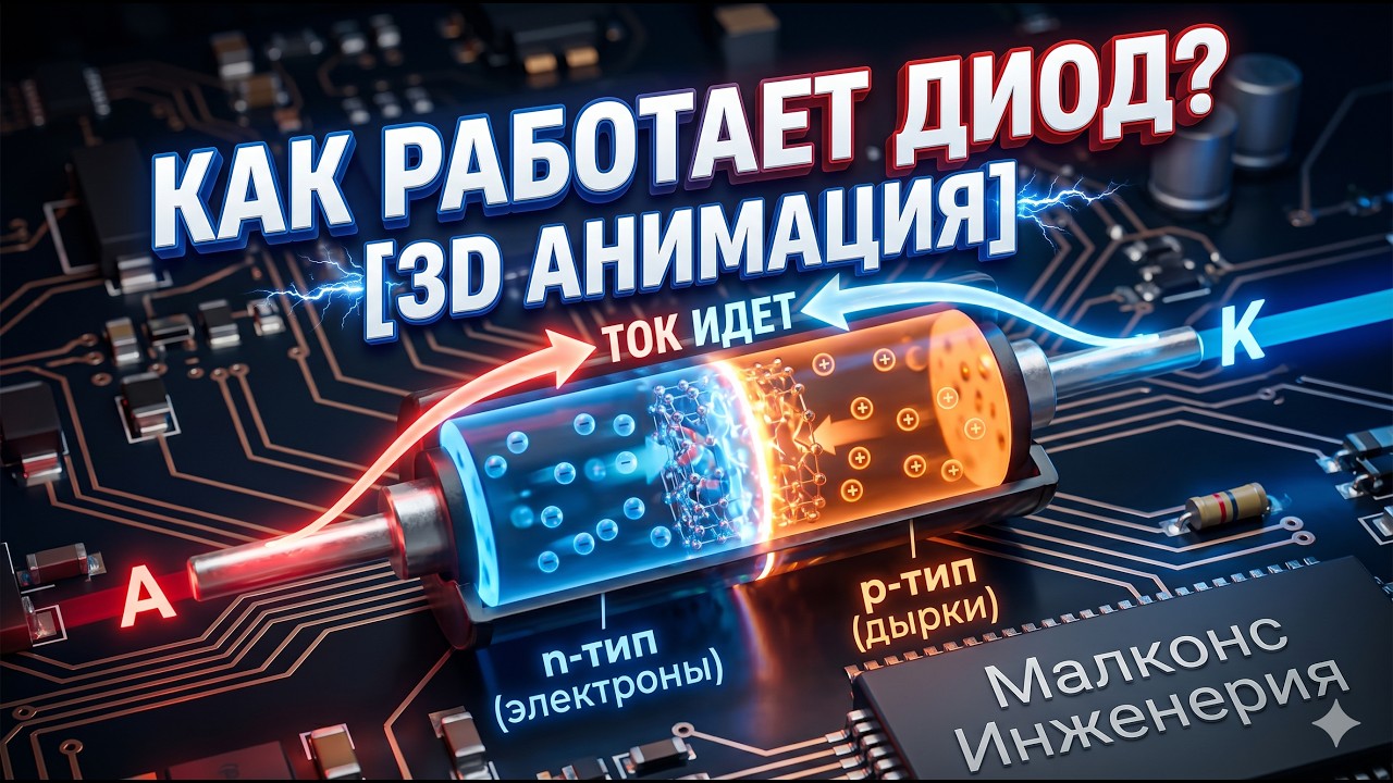 Что такое диод? Принцип работы в анимации. #диод #электроника #диодныймост