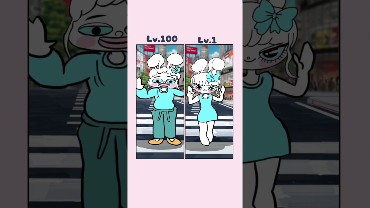 Super Anime Dance Lv.100 vs Lv.1💕💕 #mimichi #animation #onoff #cute #mimi