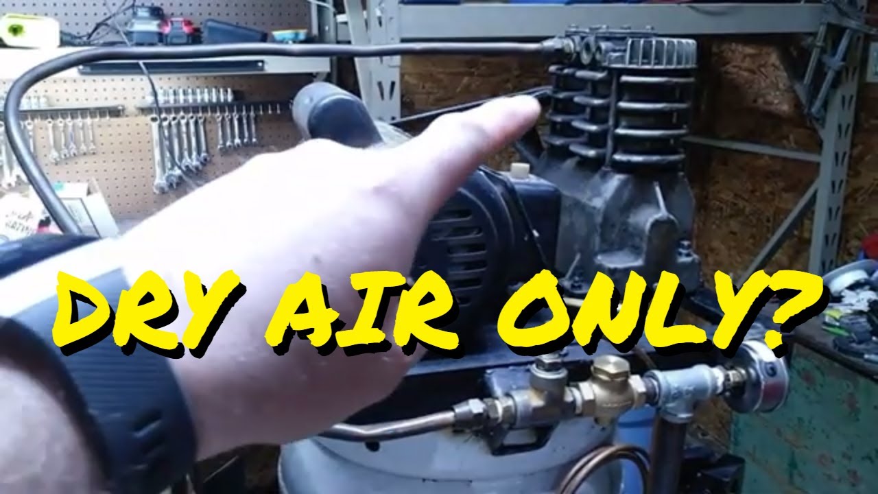 DIY Air Compressor Air Dryer using an oil cooler and off the shelf parts!  Water Separator!