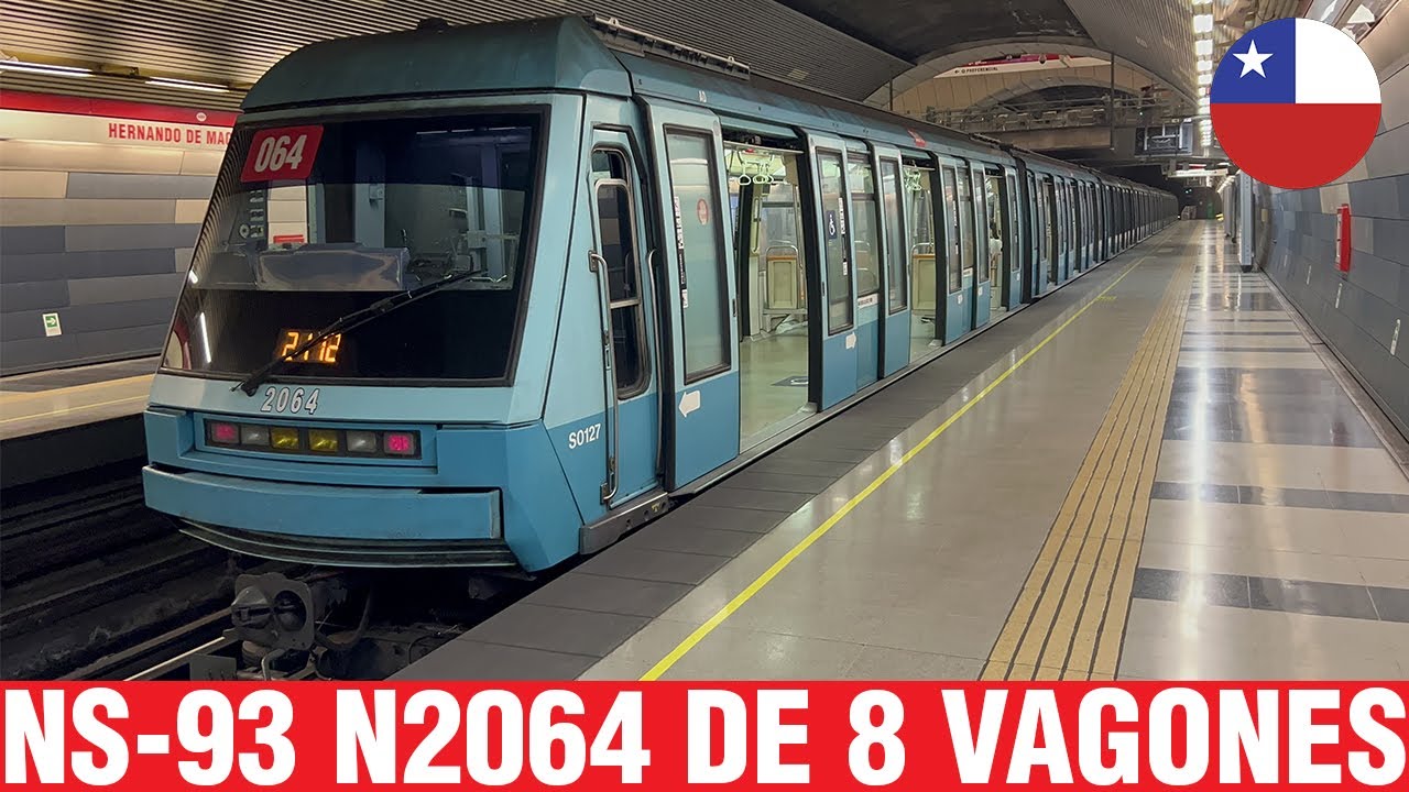 Metro De Santiago | NS-93 N2064 de 8 coches y de regreso a Línea 1