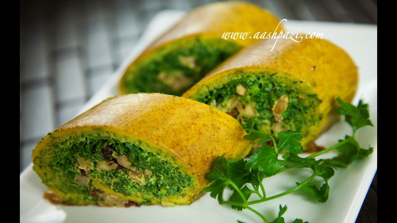 Vegetable Roll Up (KooKoo Sabzi Roll Up) Recipe