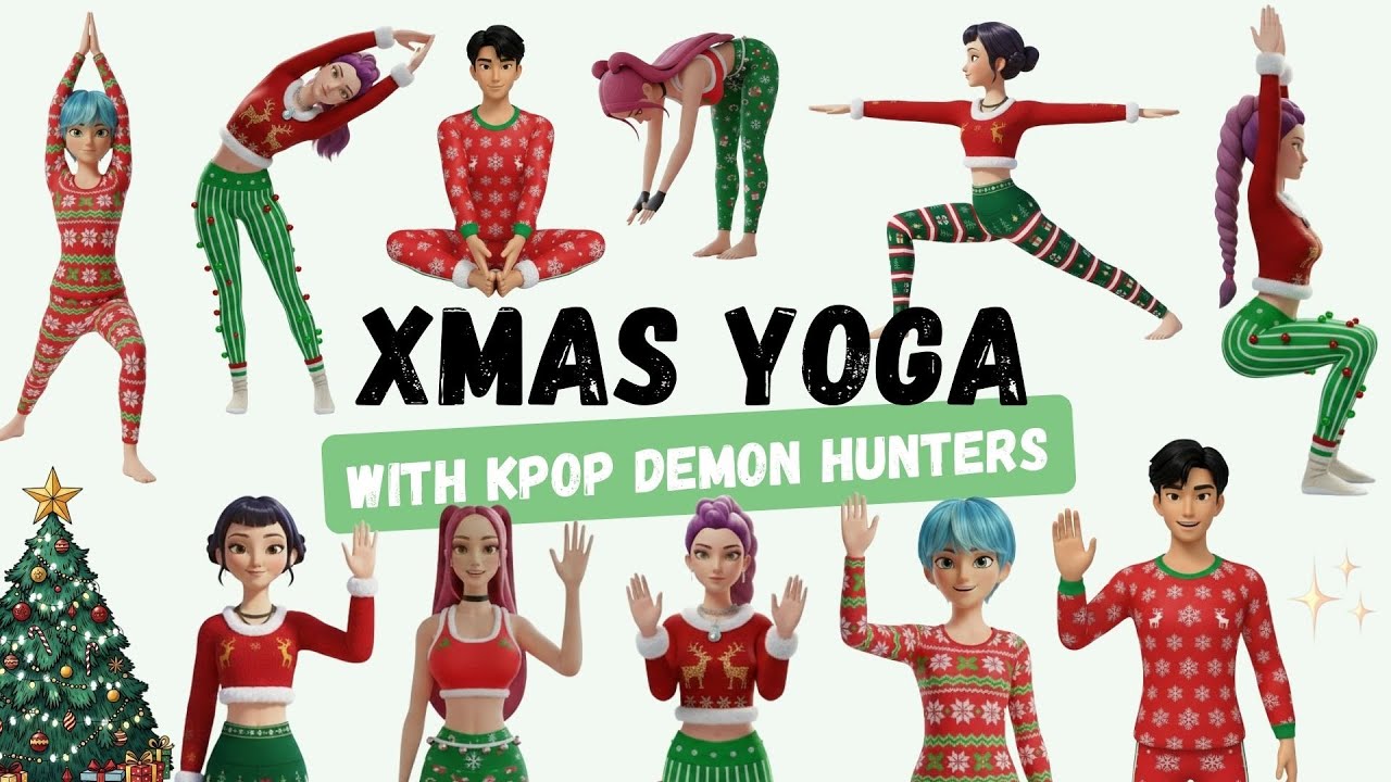 Xmas Kids Yoga with Kpop Demon Hunters | Cozy Holiday Flow