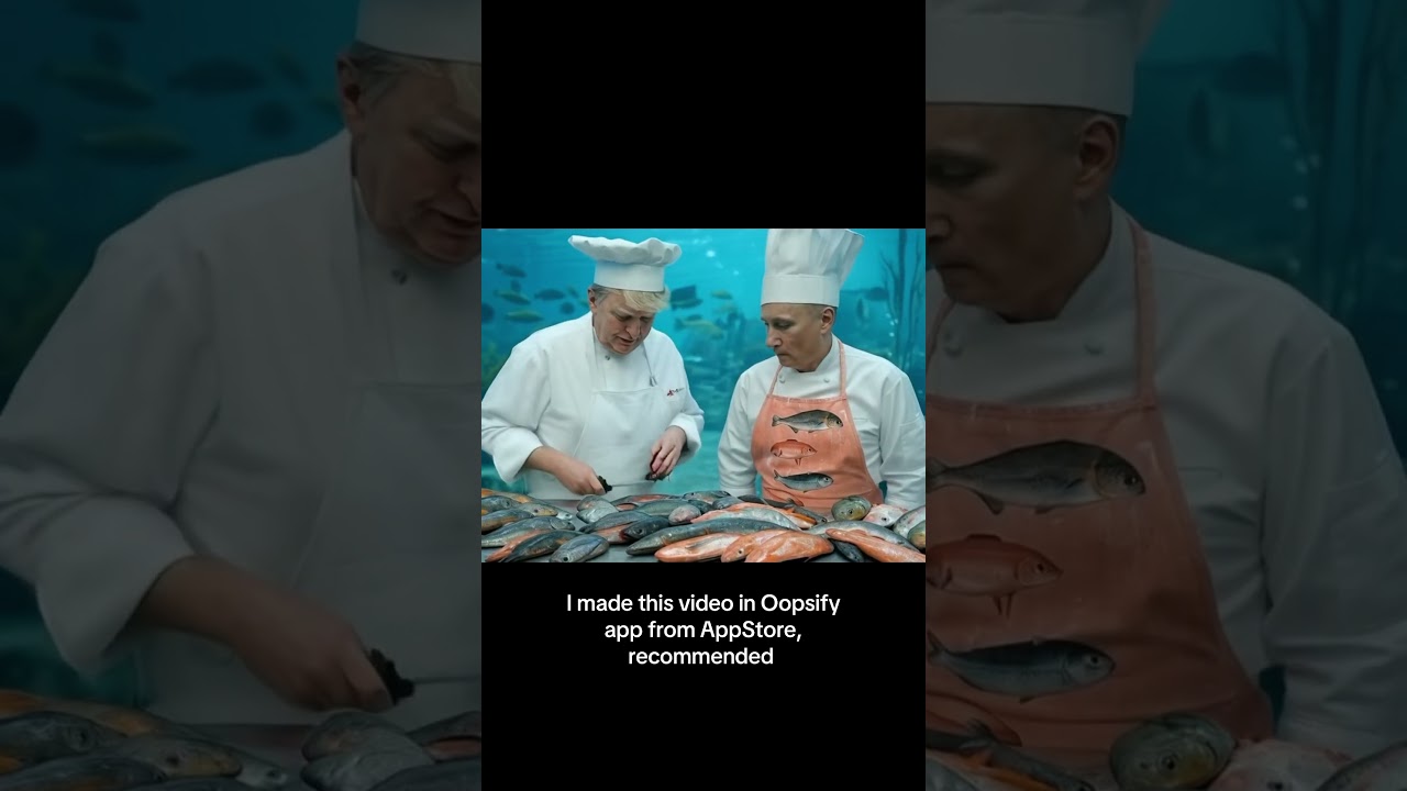 New fish market job for Putin and Trump. Made in Oopsify app from AppStore, best app