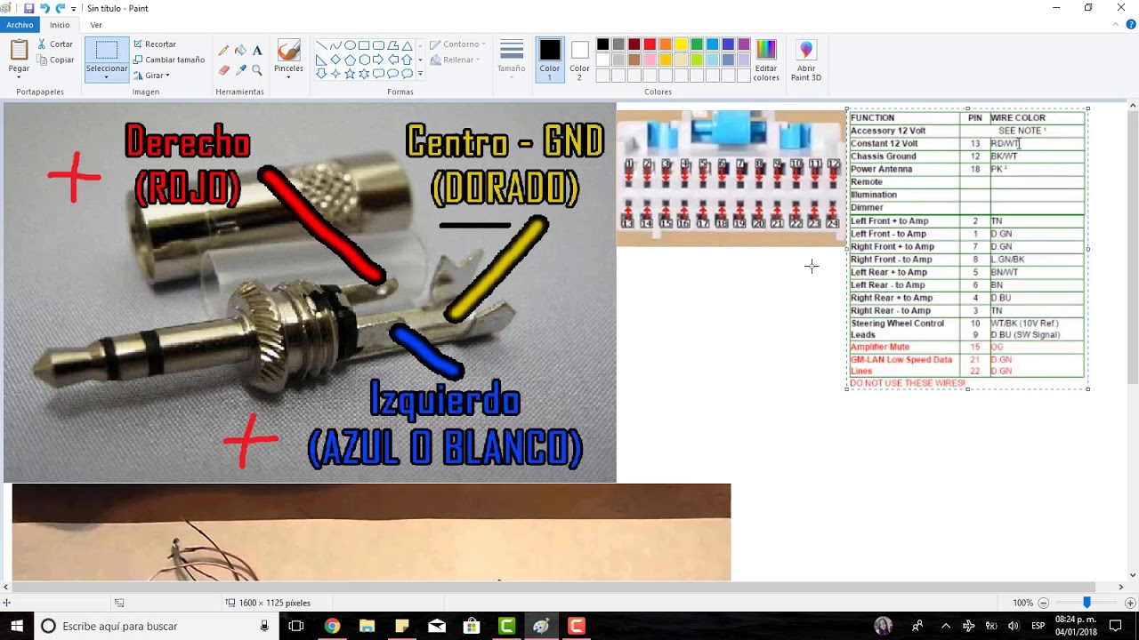 Como fabricar cable de mandos al volante para radios pioneer conector W/R SIN INTERFAZ