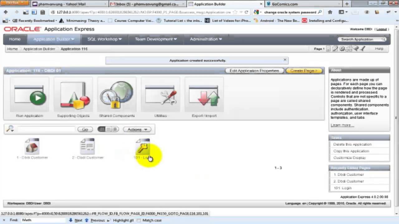 Lec 08 Oracle  APEX first application