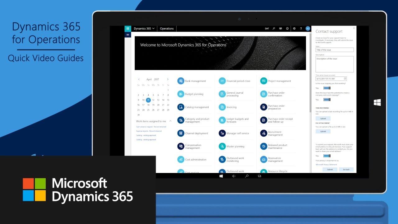 Creating support tickets from Dynamics 365 for Operations