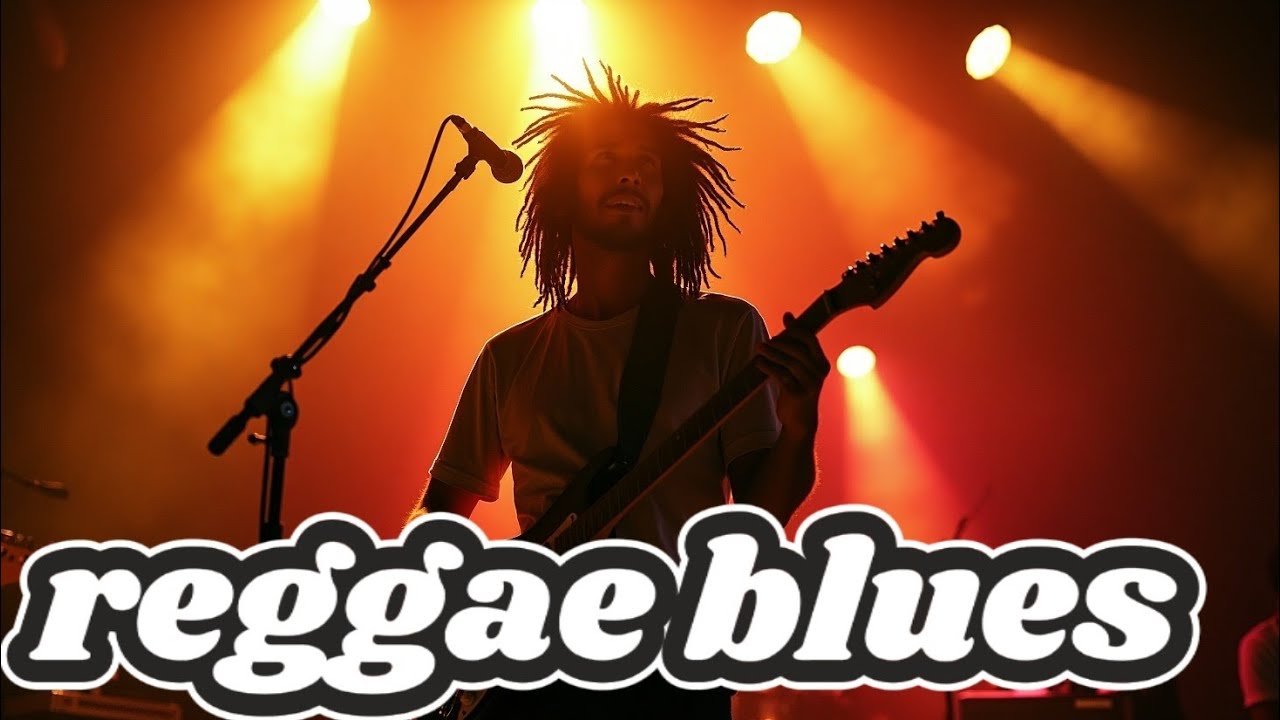 Reggae blues fusion, laid-back groove, warm basslines, rhythmic guitar skanks🎶🎶♥️♥️