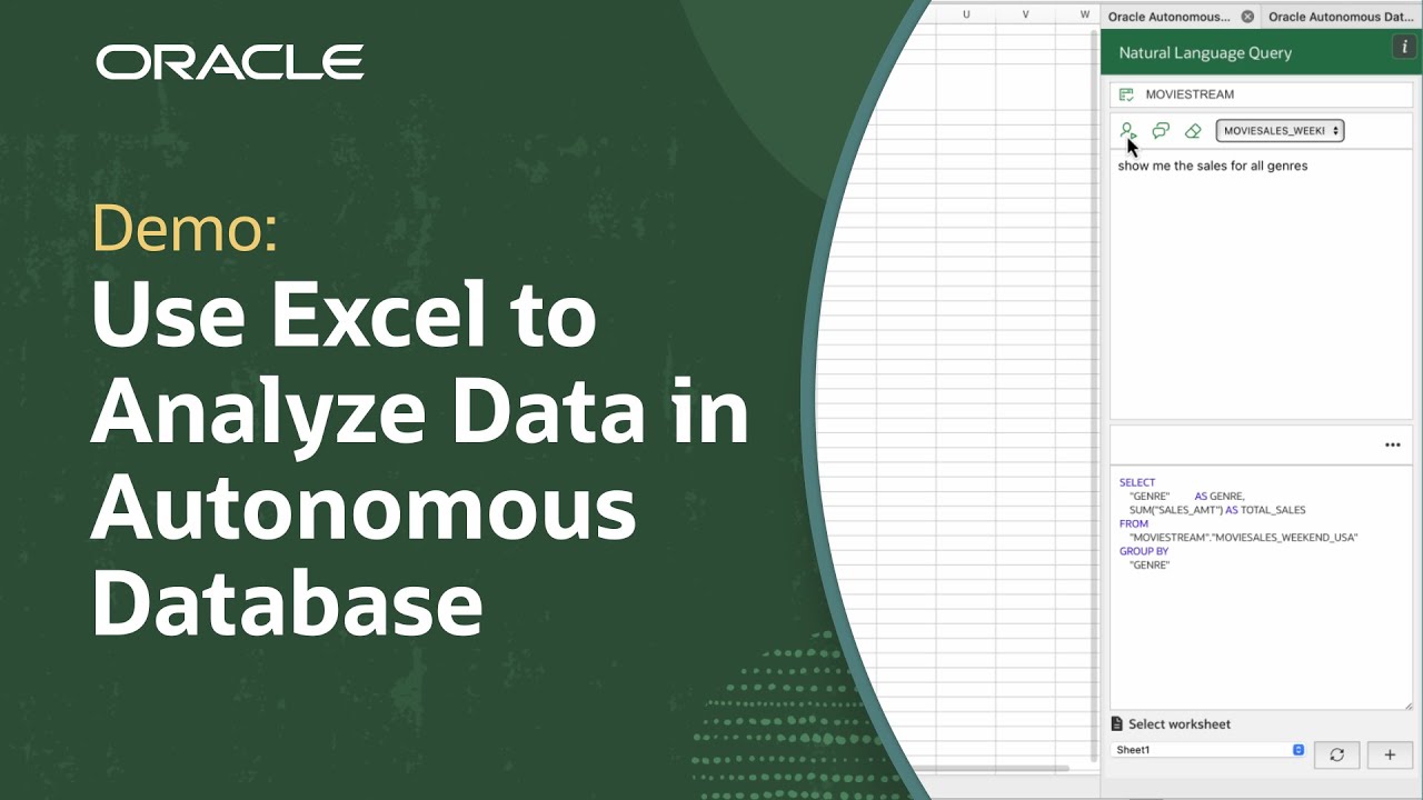 Use Microsoft Excel to Analyze Data in Oracle Autonomous Database: Demo