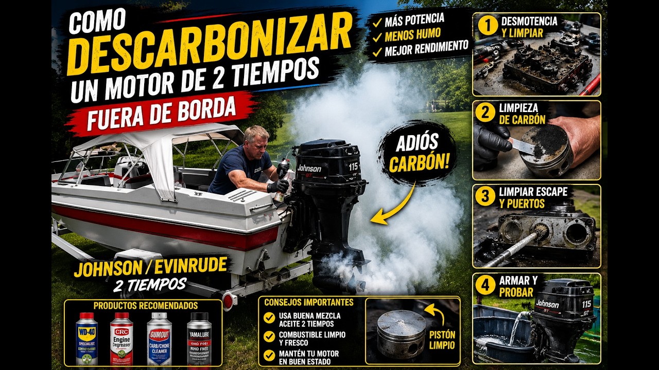 Como DESCARBONIZAR Un Motor de 2 Tiempos fuera de borda