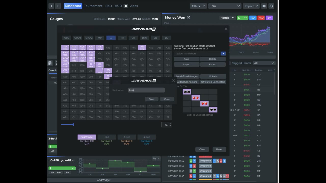 Create a poker quiz in Drivehud 2