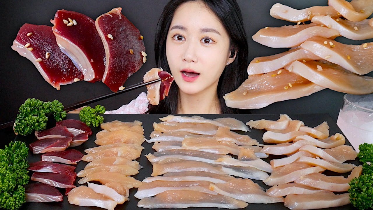 МУКБАНГ Сашими Из Курицы🐔 Сырая Курица + Сырые Куриные Желудки | MUKBANG | АСМР | EATING SHOW