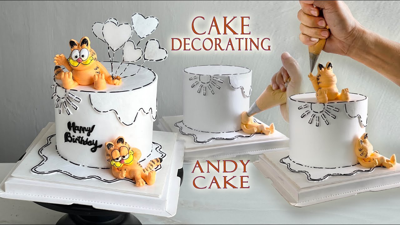 Comic Cake Tutorial｜How to make Garfield Cartoon Cake Decorating｜Cara Membuat Comic Kue/Kek Ultah