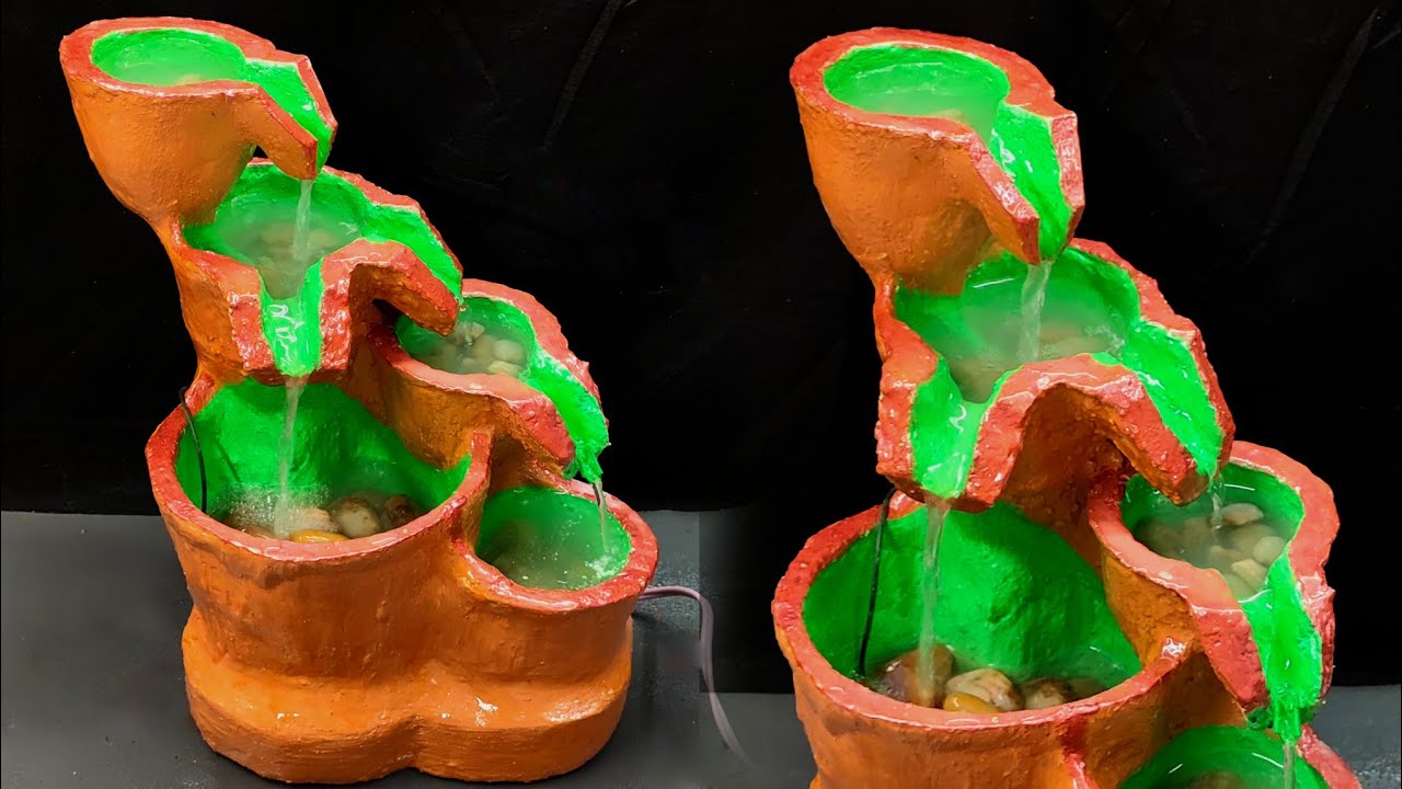 Fauntan making at home - Homemade waterfall - water falling craft - showpiece Diy