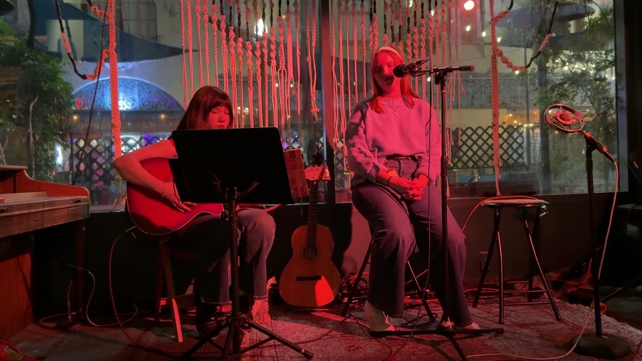 Follow You To The Moon (Original)--Rileigh & Genevieve at The Den Cafe open mic, Santa Ana CA