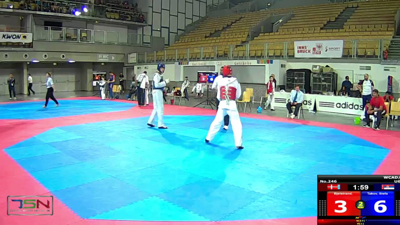 246-Takov, Stefan  SERBIA NATIONAL TEAM (SRB) vs Bjelstrand, Thomas  CPH CITY TKD (DEN)  17-5