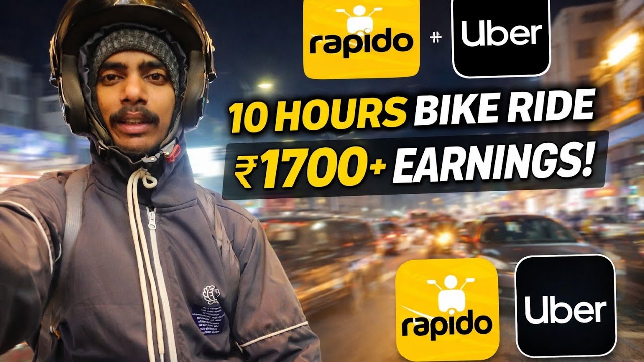 10 hour bike ride krke 💵🤑 1700+ earning 🤑💰 rapido/uber bike taxi driver #rapidobiketaxijob 