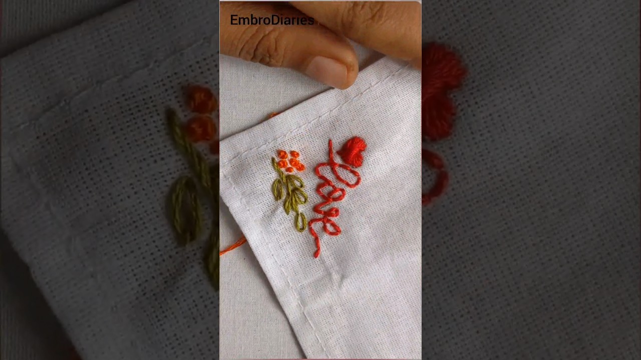 Love Embroidery Design For Handkerchief #easyhandembroidery