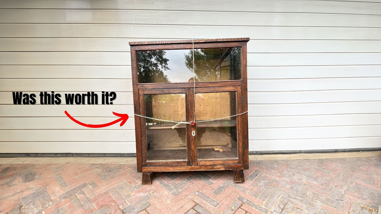 Old Furniture Makeover: Can I Transform This Trashed Glass Display Cabinet? - ASMR