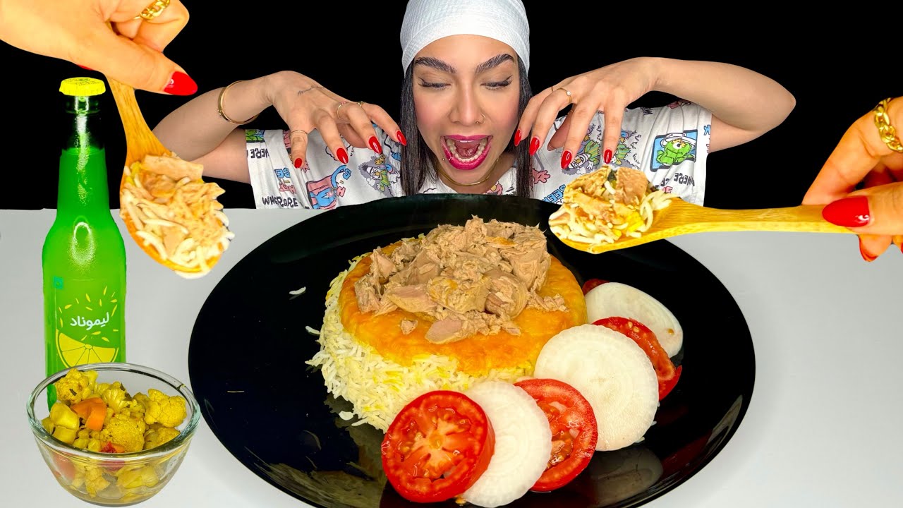 MUKBANG ASMR RICE WITH TUNA FISH 🍚🐟موکبانگ برنج با تن ماهی