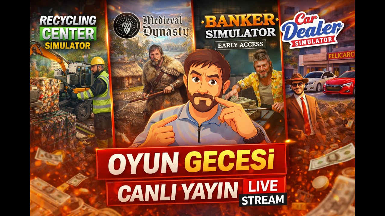 Recycling Center  ile Başlıyoruz! Medieval Dynasty, Banker & Car Dealer  Canlı Yayın Oyun Gecesi