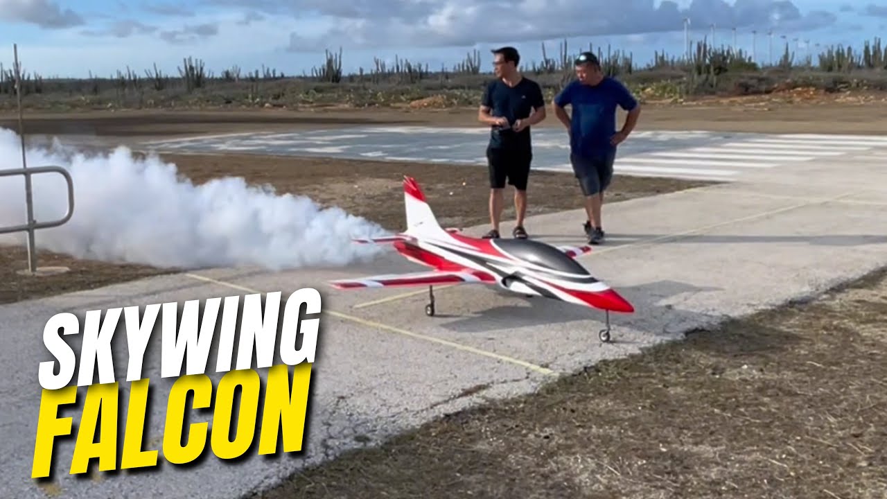 PRIMEIRO VOO Skywing Falcon 82″ (2.1 m) | Maiden Flight com Turbina Swiwin SW140B em Aruba ✈️🔥