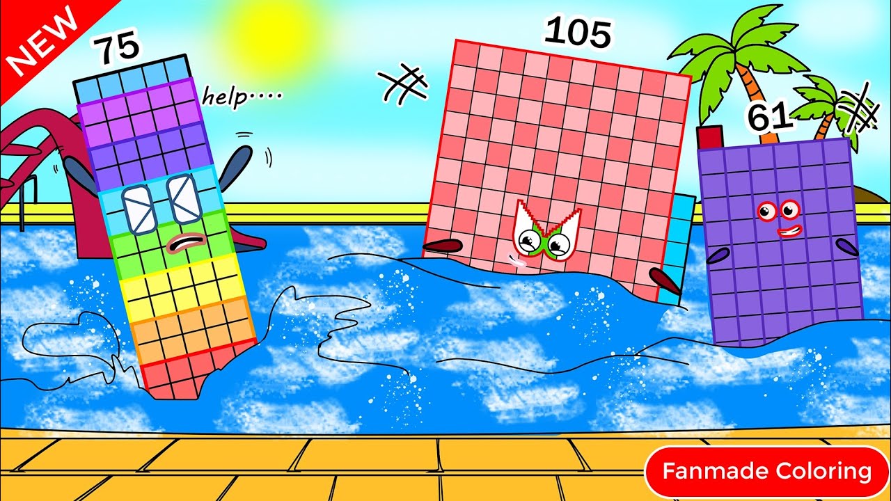 Save NB 75 !! He Has A Cramp | Numberblocks Fanmade Coloring Story