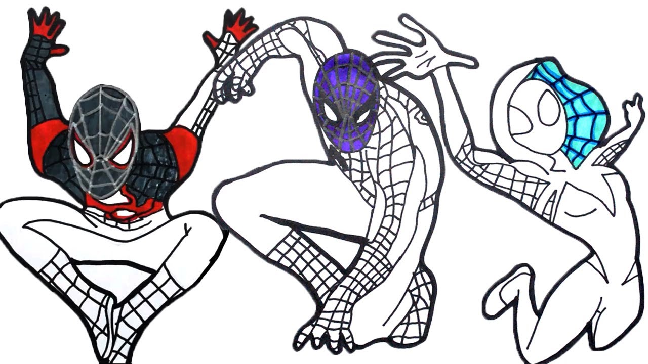 HOW TO DRAW SPIDER-MAN CHARACTERS - COMPLETE COLORING TRANSFORMATION!