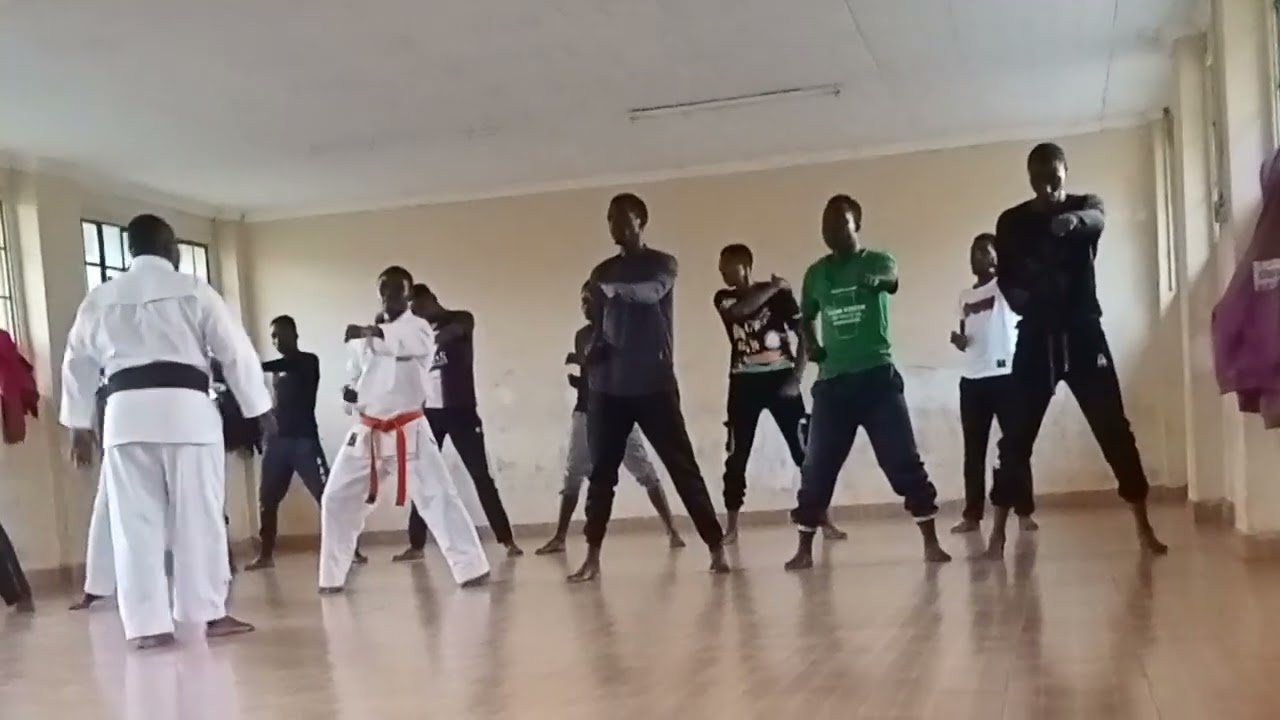 Tomylee -kenya karate coach training at Kabete national Polytechnic .