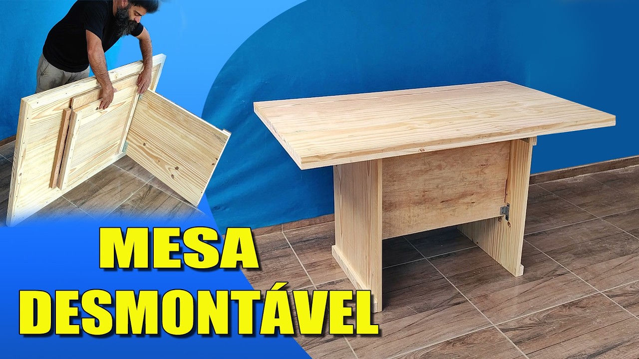 Mesa desmontável de madeira