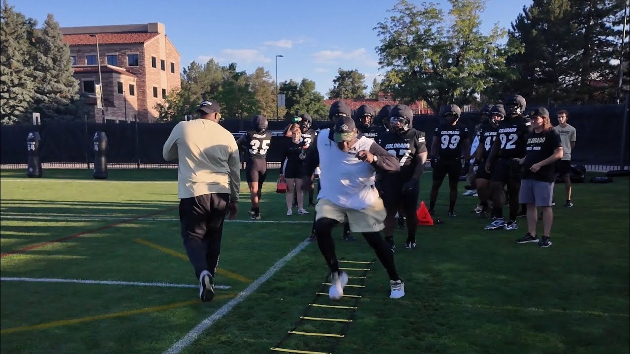Coach Sapp Does Drills with Colorado D-Lineman