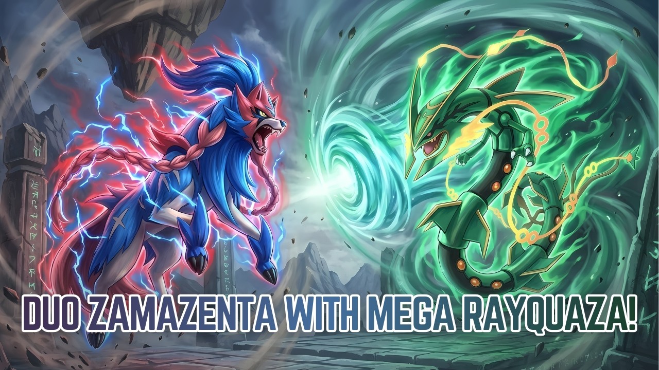 DUO! Zamazenta SLASHED by Mega Rayquaza Dragon Ascent!