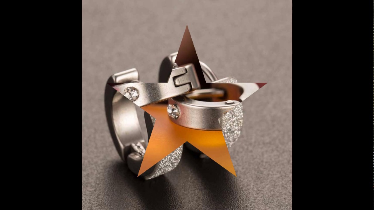Chic Cool Punk Stainless Steel Hoop Piercing Round Crystal Earring