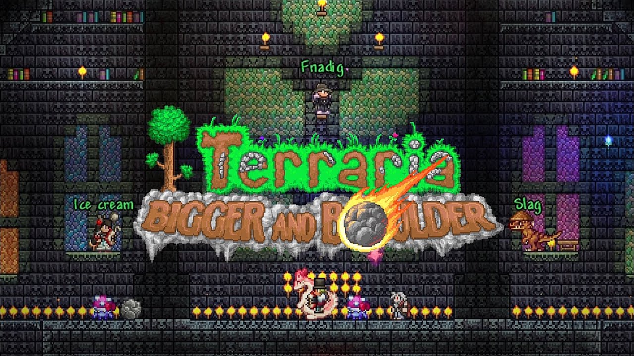 4 noobs play Terraria BIGGER AND BOULDER UPDATE.... (Update 1.4.5)