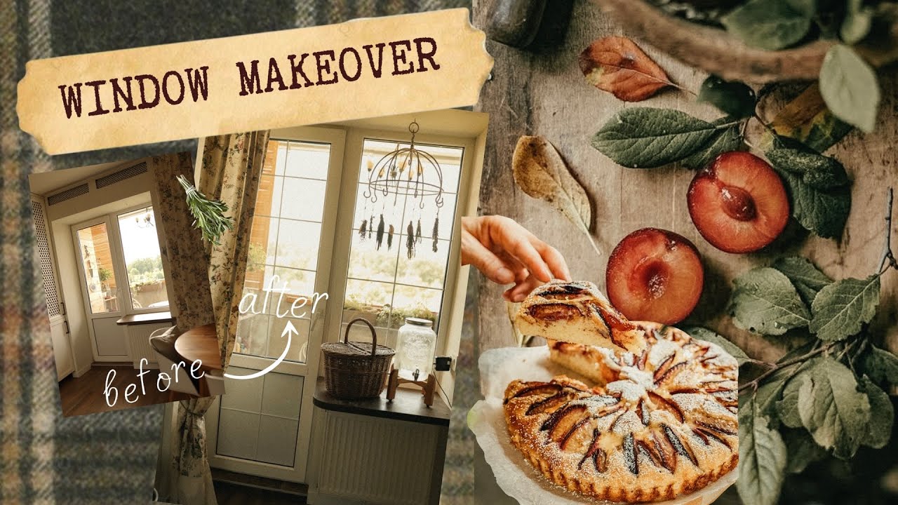 Уютное преображение окна в английском стиле |  Сливовый пирог и идея сушилки для трав своими руками