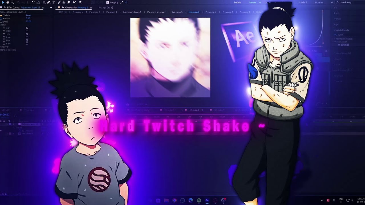 Hard twitch shake tutorial on after effects