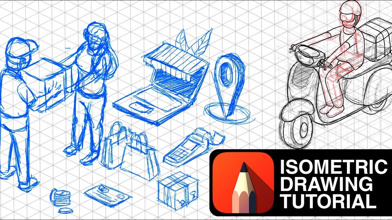 isometric drawing tutorial: How to generate isometric design ideas using isometric grid (Arttutor)