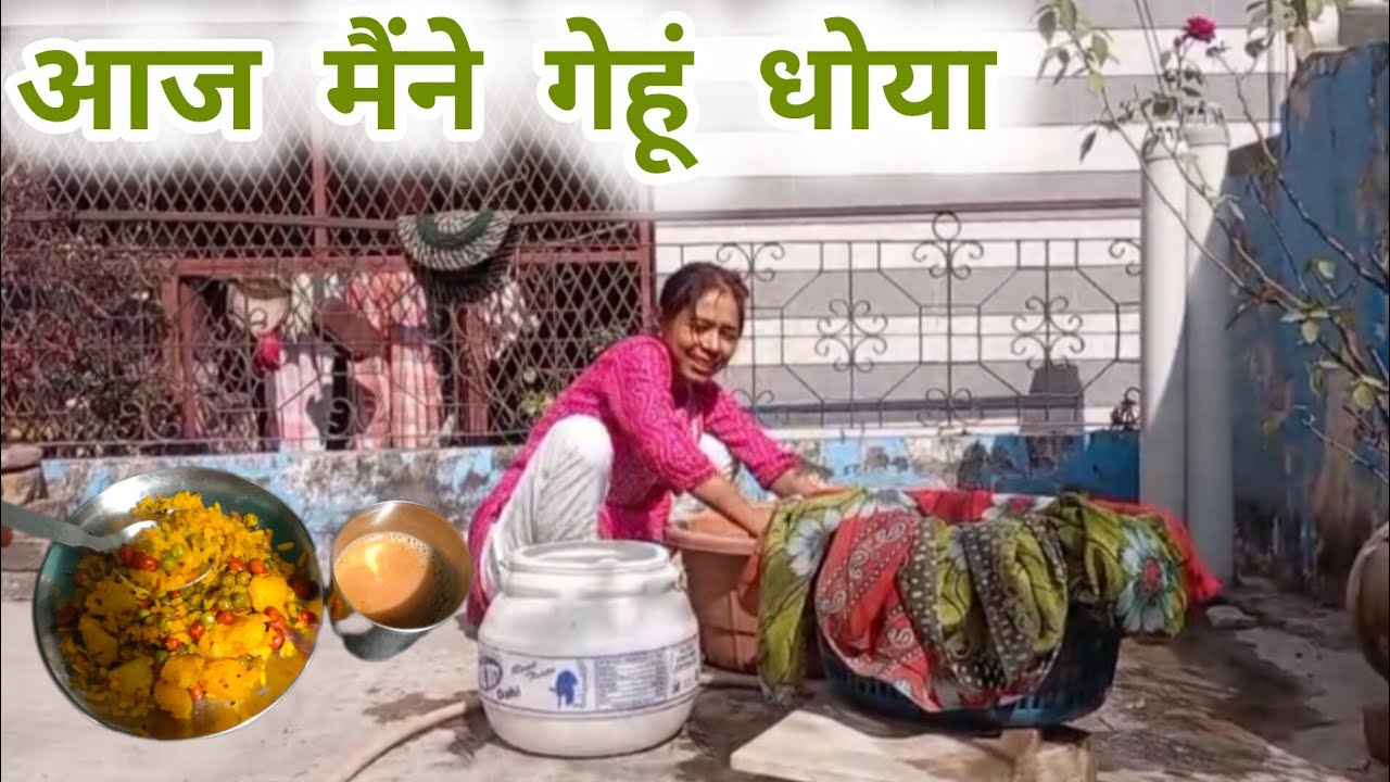 Aaj meine gehu dhoya #seemamauryavlogs #vlogs #vlog #vlogvideo #dailylifevlog #dailylife #vlogging 