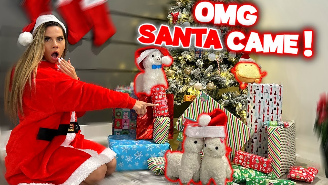 My Llamas Go CRAZY When SANTA SHOWS UP !! WHAT DID HE BRING THEM ?!?