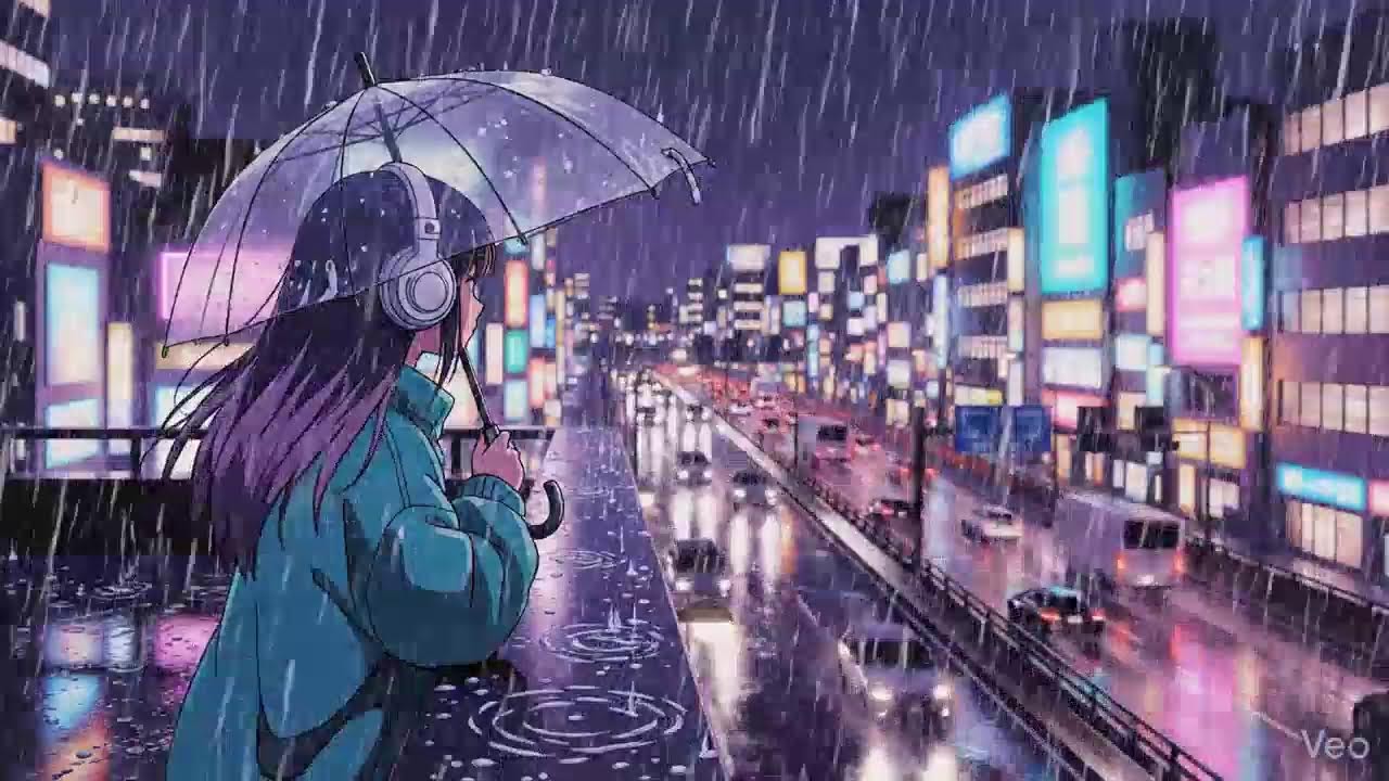 🌙 Late Night Study Music | 🎧 Lofi Hip Hop for Focus, Sleep & Calm | Rain Stream | The Japanese Town